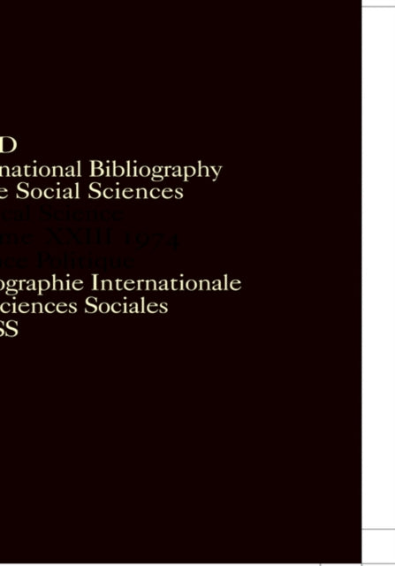 Book cover of: IBSS: Political Science: 1974 Volume 23. By: International C