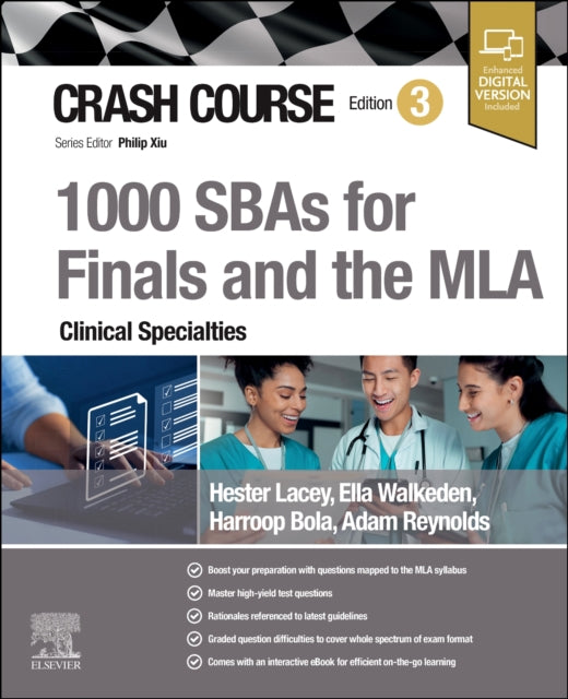 Book cover of: Crash Course 1000 SBAs for Finals and the MLA - Clinical Specialties