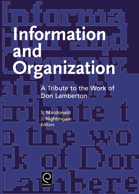 Book cover of: Information and Organization. By: S. Macdonald