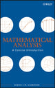Book cover of: Mathematical Analysis. By: Bernd S. W. Schröder, Bernd S. Schroder