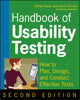 Book cover of: Handbook of Usability Testing. By: Jeffrey Rubin