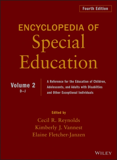 Book cover of: Encyclopedia of Special Education, Volume 2