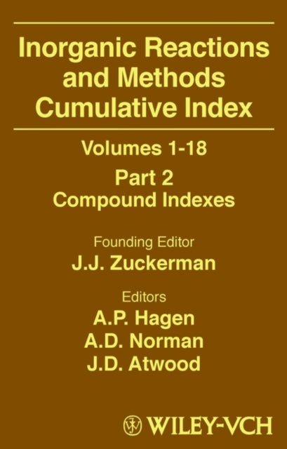 Inorganic Reactions and Methods, Cumulative Index, Part 2