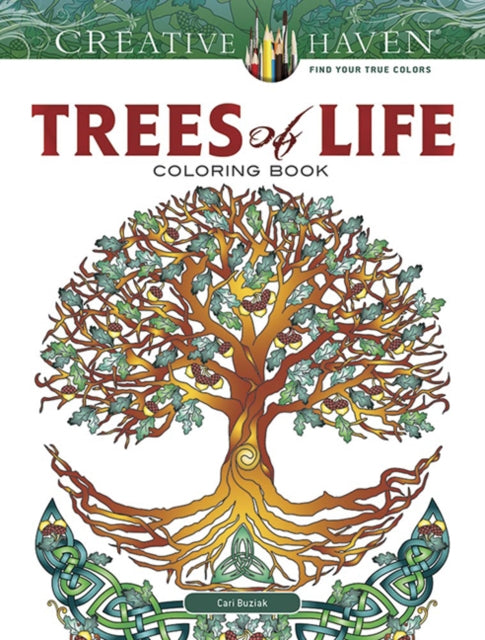 Book cover of: Creative Haven Trees of Life Coloring Book. By: Cari Buziak