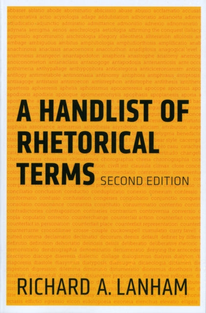 Book cover of: Handlist of Rhetorical Terms. By: Richard A. Lanham