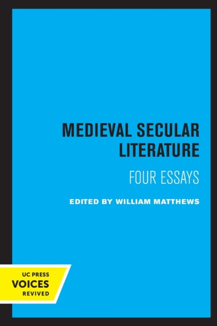 Book cover of: Medieval Secular Literature. By: William Matthews