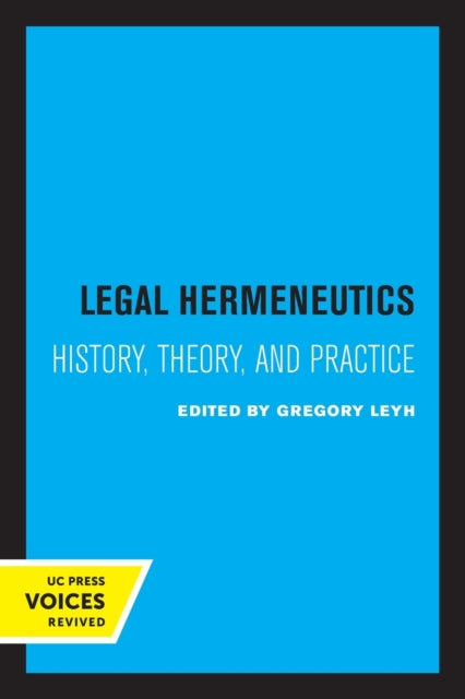 Book cover of: Legal Hermeneutics. By: Gregory Leyh