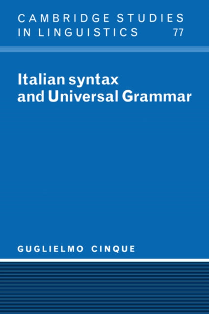 Book cover of: Italian Syntax and Universal Grammar. By: Guglielmo Cinque