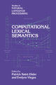 Book cover of: Computational Lexical Semantics
