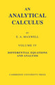 Book cover of: Analytical Calculus: Volume 4. By: Edwin Arthur Maxwell
