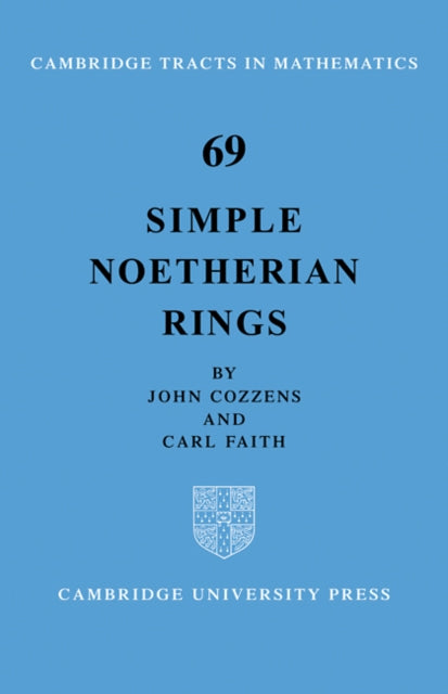 Book cover of: Simple Noetherian Rings. By: John Cozzens