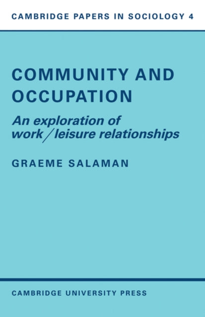 Book cover of: Community and Occupation