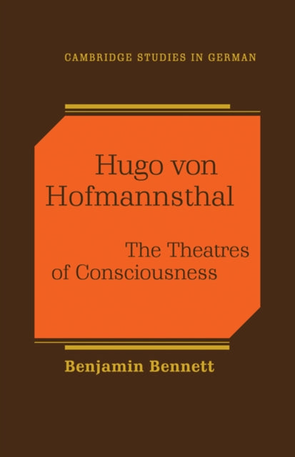 Book cover of: Hugo von Hofmannsthal. By: Bennett, Benjamin