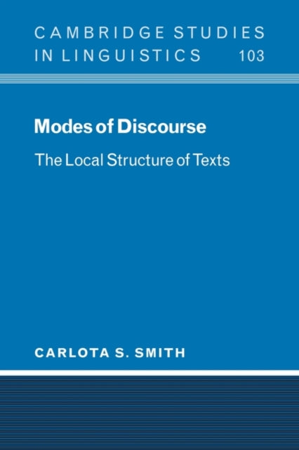 Book cover of: Modes of Discourse. By: Carlota S. Smith