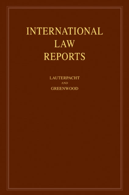 Book cover of: International Law Reports. By: Elihu Lauterpacht