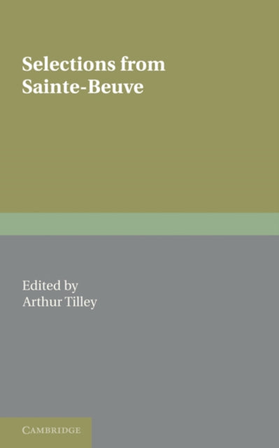Book cover of: Selections from Sainte-Beuve. By: Charles Augustin Sainte-Beuve