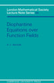 Book cover of: Diophantine Equations over Function Fields