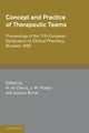 Book cover of: Concept and Practice of Therapeutic Teams. By: H. de Clercq