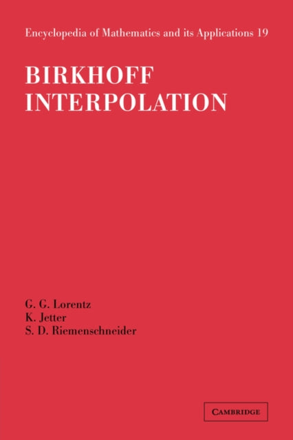 Book cover of: Birkhoff Interpolation