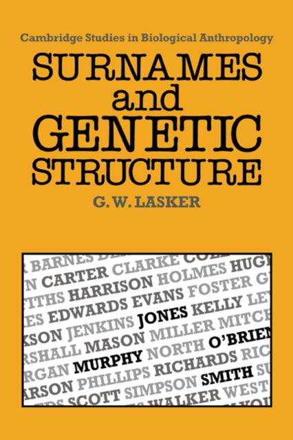 Book cover of: Surnames and Genetic Structure