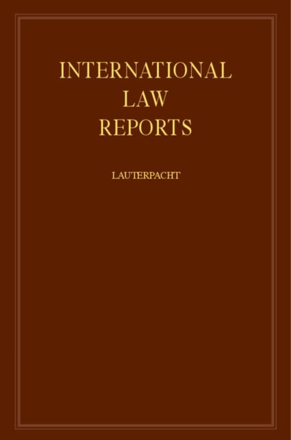 Book cover of: International Law Reports. By: H. Lauterpacht