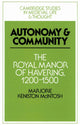 Book cover of: Autonomy and Community. By: Marjorie Keniston McIntosh