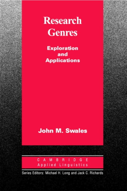 Book cover of: Research Genres. By: John M. Swales