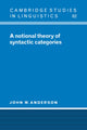 Book cover of: Notional Theory of Syntactic Categories
