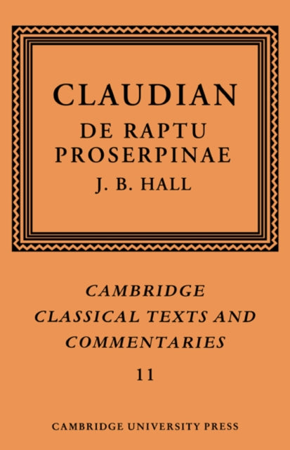 Book cover of: Claudian: De Raptu Proserpinae. By: Claudius Claudianus