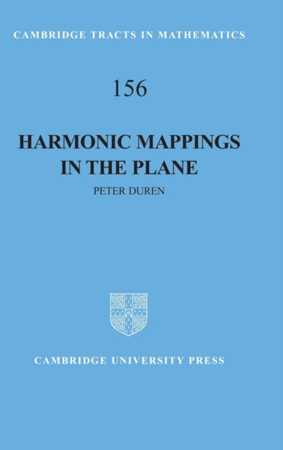 Book cover of: Harmonic Mappings in the Plane. By: Peter Duren