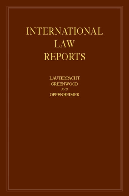 Book cover of: International Law Reports. By: C.J. Greenwood