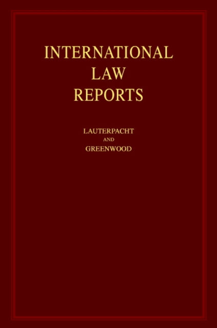 Book cover of: International Law Reports. By: C.J. Greenwood