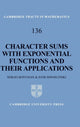 Book cover of: Character Sums with Exponential Functions and their Applications