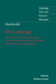 Book cover of: Humboldt: 'On Language'. By: Wilhelm von Humboldt