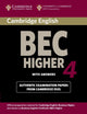 Book cover of: Cambridge BEC 4 Higher Student's Book with answers. By: University of Cambridge. ESOL Examinations