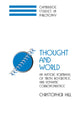 Book cover of: Thought and World. By: Christopher S. Hill