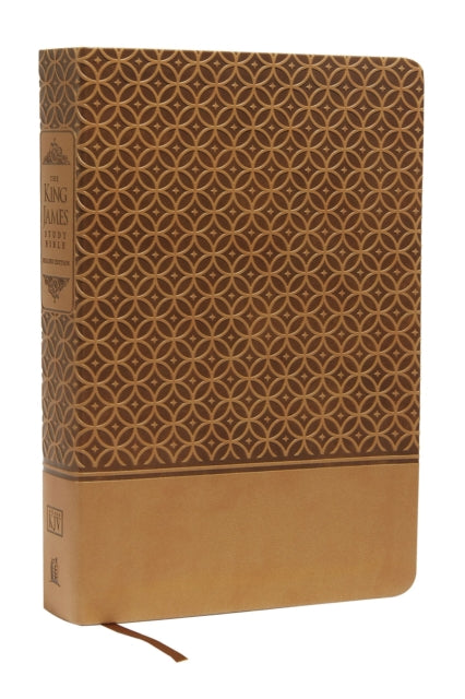 Book cover of: KJV Study Bible, Large Print, Leathersoft, Tan, Red Letter. By: Thomas Nelson Publishing Staff