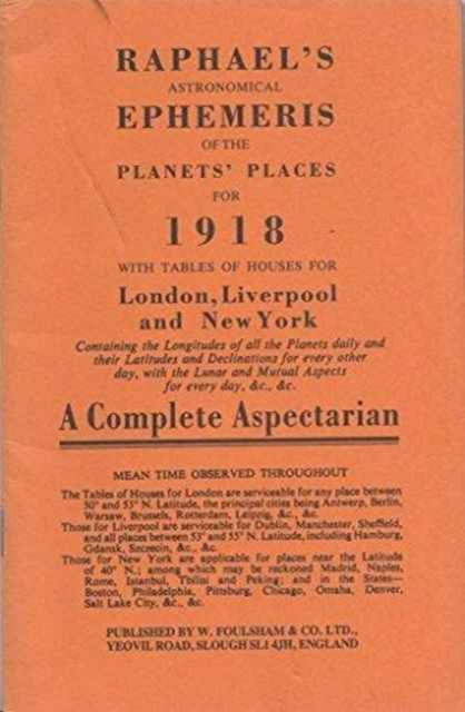 Book cover of: Raphael's Astronomical Ephemeris. By: Edwin Raphael
