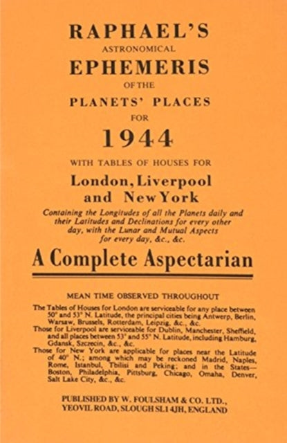 Book cover of: Raphael's Astronomical Ephemeris. By: Edwin Raphael