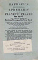 Book cover of: Raphael's Astronomical Ephemeris of the Planets' Places