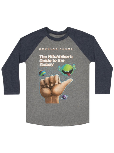 Book cover of: Hitchhiker's Guide to the Galaxy Indigo Unisex 3/4 Sleeve Raglan Xxx-large