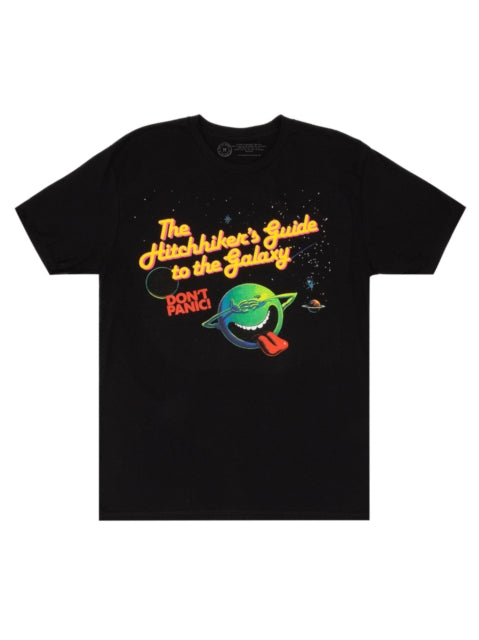 Book cover of: Hitchhiker's Guide to the Galaxy Black Unisex T-shirt Small