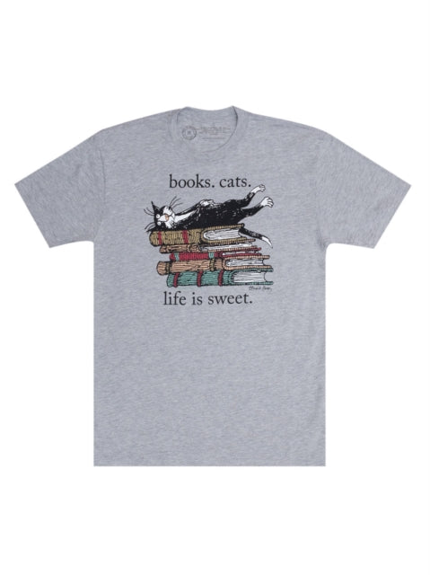 Book cover of: Books. Cats. Life Is Sweet. Unisex T-shirt Small