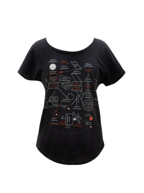 Book cover of: Haruki Murakami Novels Map Women's Relaxed Fit T-shirt Xx-large