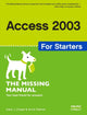 Book cover of: Access 2003 for Starters. By: Kate Chase