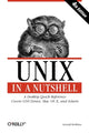 Book cover of: UNIX in a Nutshell. By: Arnold Robbins