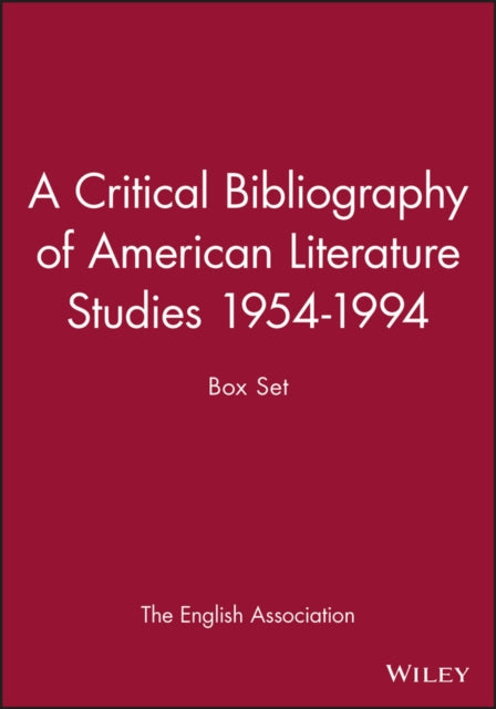 Book cover of: Critical Bibliography of American Literature Studies 1954-1994