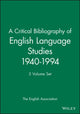 Book cover of: Critical Bibliography of English Language Studies 1940-1994. By: The English Association