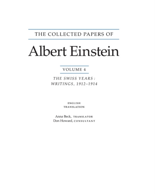 Book cover of: Collected Papers of Albert Einstein, Volume 4 (English). By: Albert Einstein