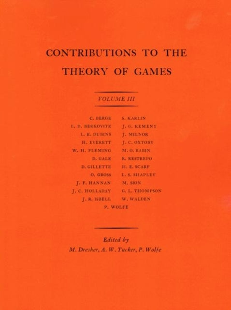 Book cover of: Contributions to the Theory of Games, Volume III. By: Melvin Dresher